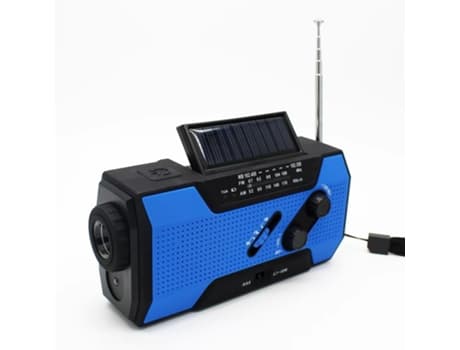 Monitoiminen hätätilanteen aurinkoradio, virrantuotanto 2000mAh taskulampulla Cuich (sininen)