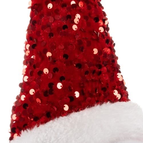 Snemand julepynt, 95 cm, teleskopben, polyester, hvid grøn rød