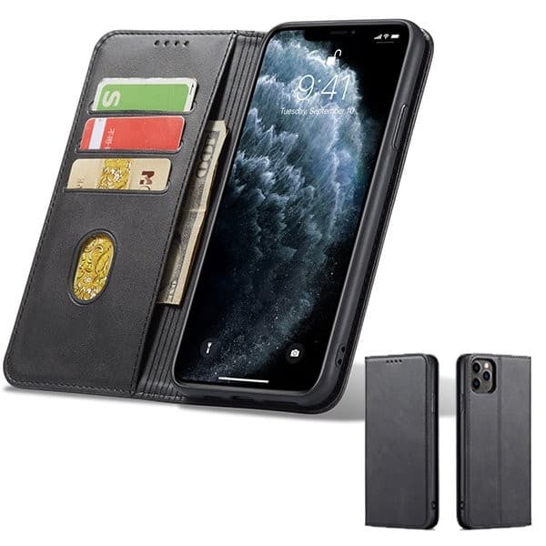 Bog-stil etui med magnetisk lukning til Google Pixel 10 Pro XL, sort