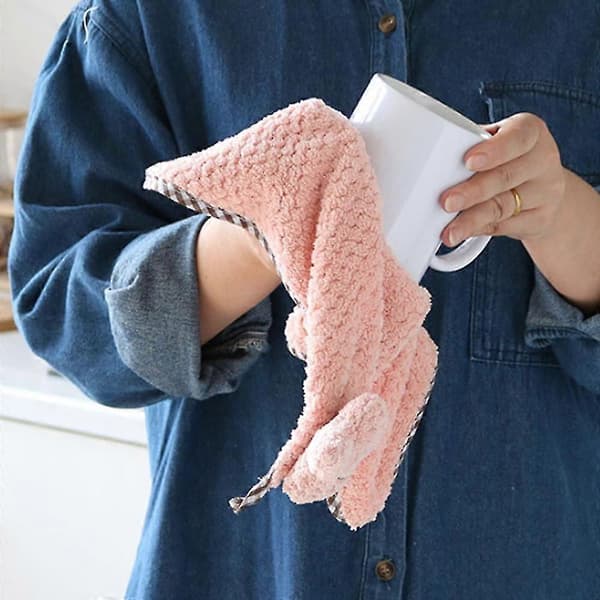 Badeværelseshåndklæder, Absorberende Mikrofiber Håndklæder til Håndtørring pink