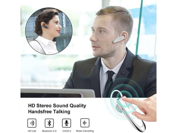 Handsfree-headset, in-ear med mikrofon, vit-Dugt white