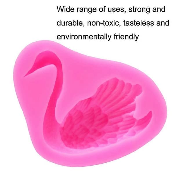 2 st Svan Bakning Silikonform Tårtdekorationsform Pink