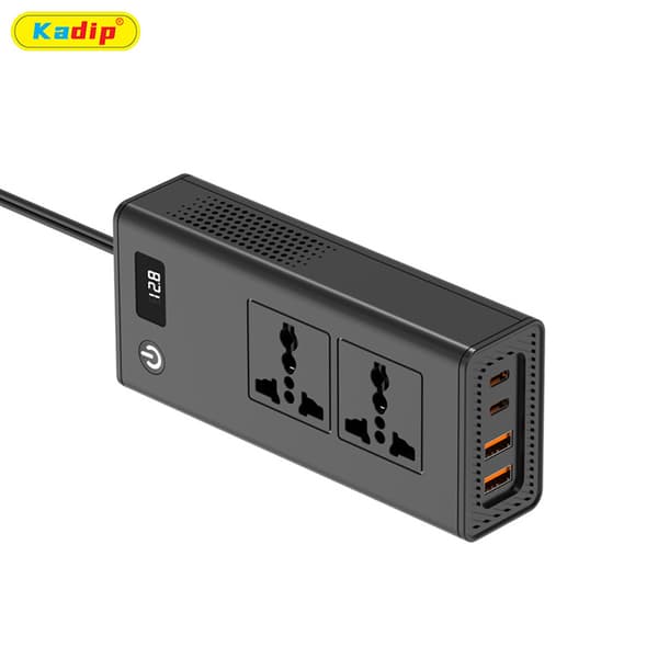 200W Køretøjsstrømomformer 12V til 220V med sort, PD, display Black 220V M6800