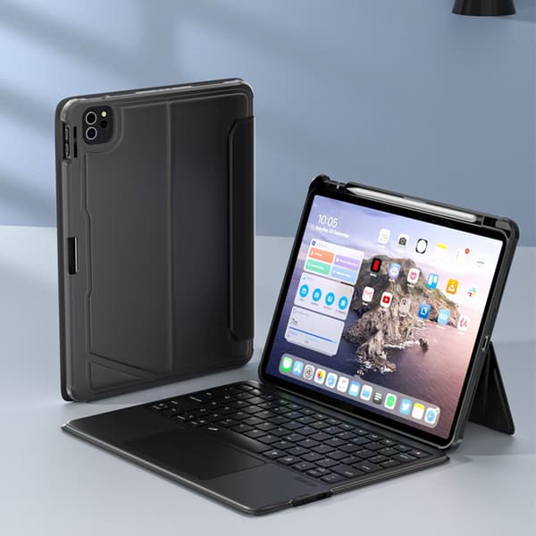 Magnetisk tastaturetui til iPad Pro 11 (2024), Bluetooth, Baggrundsbelyst, Sort