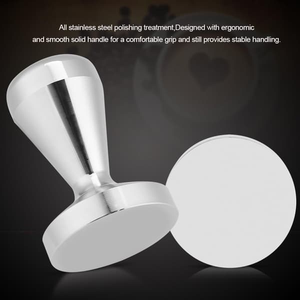 51 mm/49 mm kaffetamper i rustfrit stål, flad base til Aquaforge Espresso