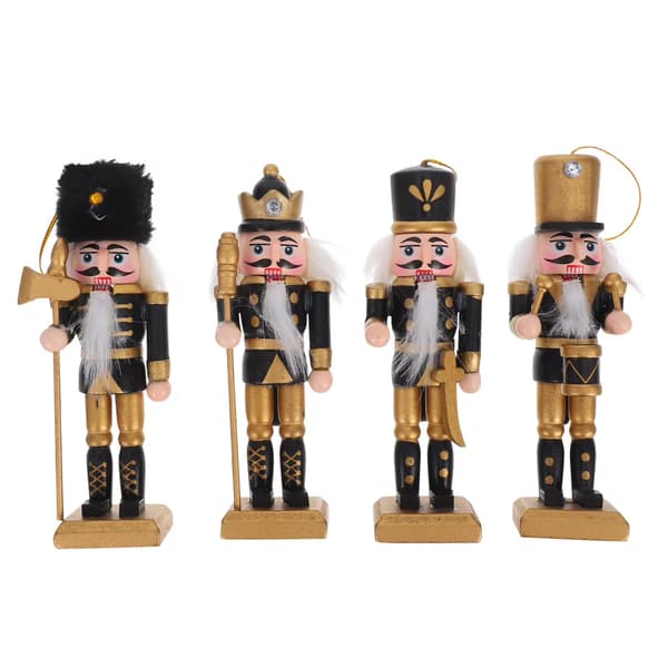 Nøtteknekkerpynt i tre, assorterte farger, juletrepynt, samlefigurer