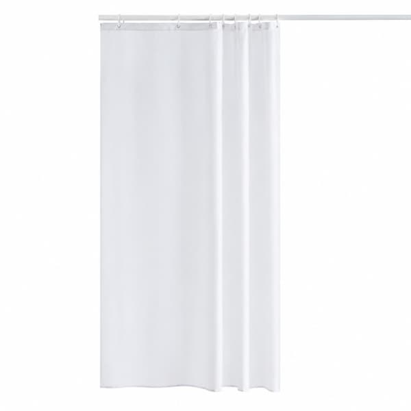 Vit Duschdraperi i Polyester 200x240cm, Anti-Mögel, Vattentät, med 12 Krokar
