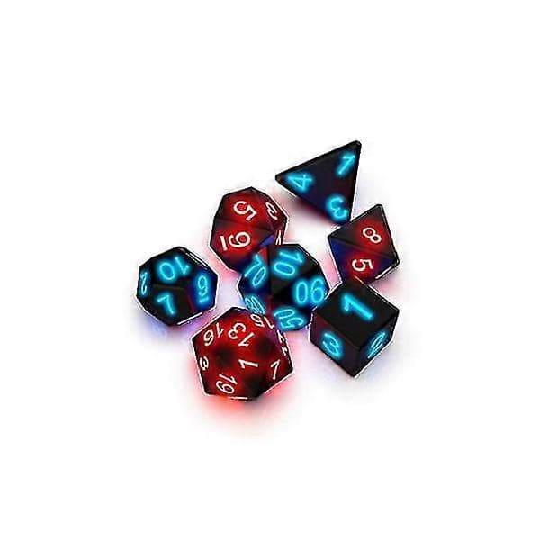 7 st elektroniska tärningar lysande LED-tärningar magiskt trick pixel DND MTG brädspel