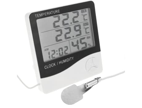 Termometer Hygrometer Digital Klokke DW-0202 BEMATIK