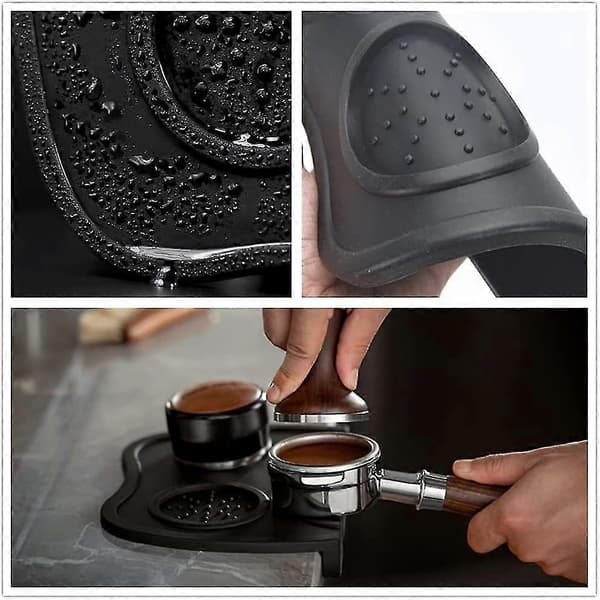 Silikone Espresso Kaffemåtte, Sort Gummi Espresso Kaffepude, Aquaforge Tilbehør
