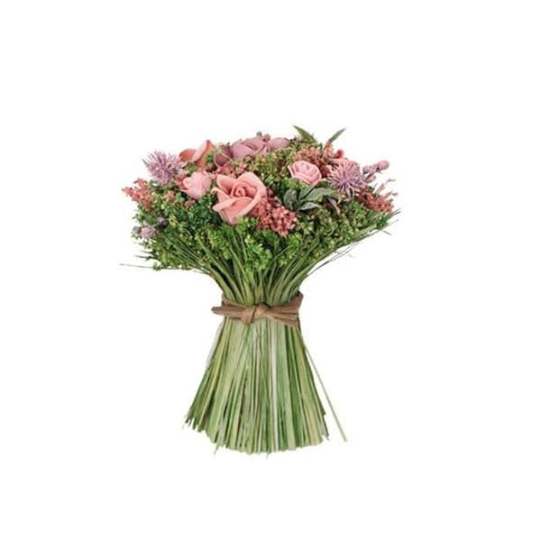 20 cm kunstig rosebuket i landstil
