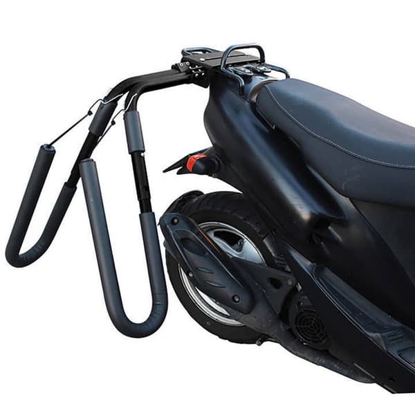 Surfbrætsholder til knallert, scooter, cykel, aluminiumslegering, sort, universal montering