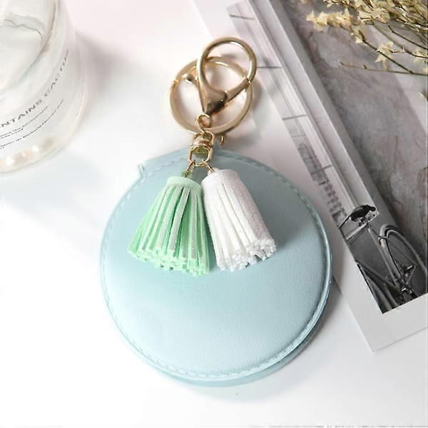 PU læder dobbeltsidet piger bærbar foldbar kvast mini makeup Blue