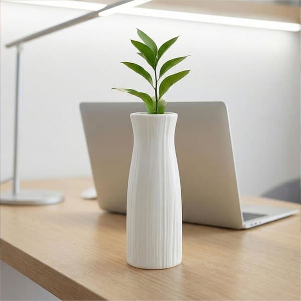 Liten vit modern plastvas, stil A, för hem, kontor, matbord och bröllop