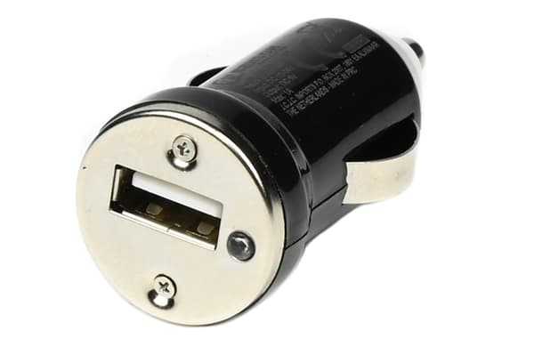 USB Biloplader 1A 12-24V, Sort, Cigarettænder til USB-port til Telefon Tablet