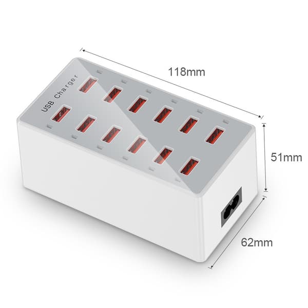 Multiport USB-oplader til telefoner og tablets EU Plug
