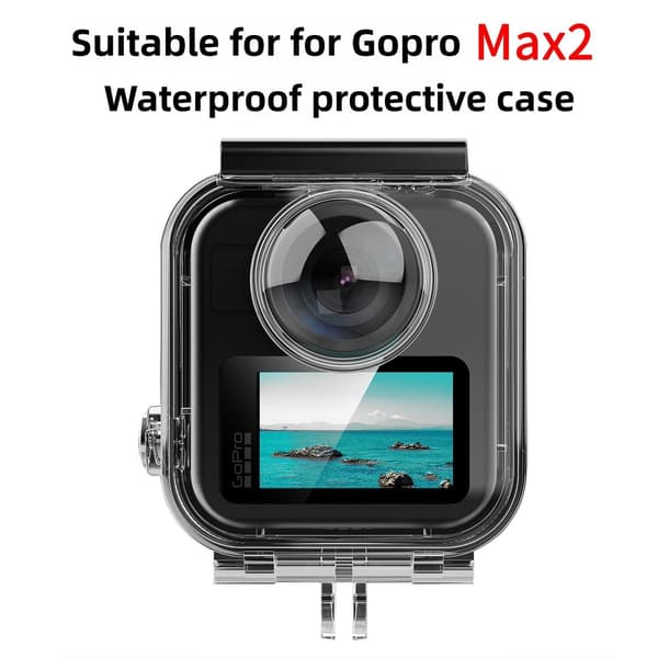 Läpinäkyvä sukelluskotelo Insta360 GoPro Max2:lle, vedenpitävä suojakotelo