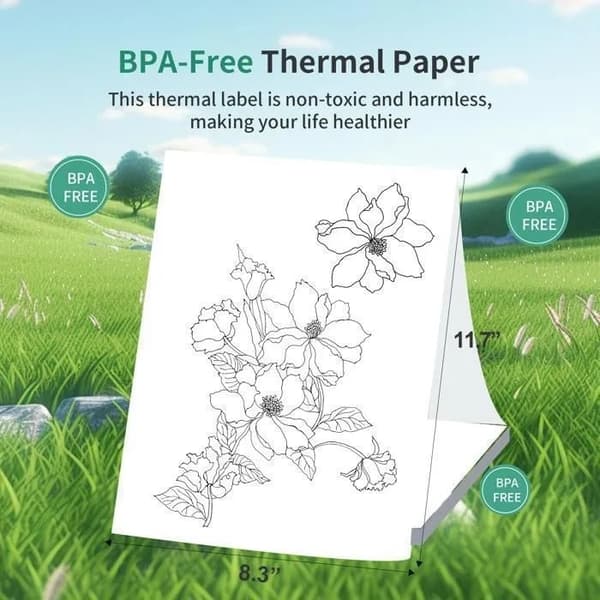 A4 termopapper 210x297 mm kontinuerlig vikning, 100 ark för termoskrivare 200sheets