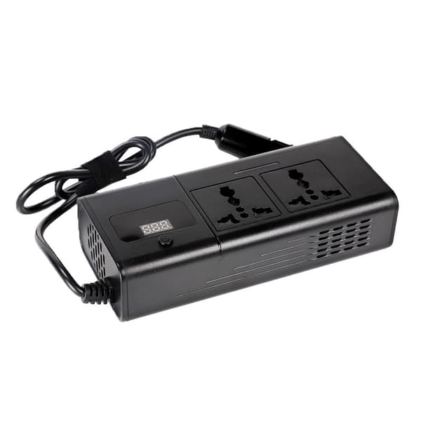 200W Bil DC AC Strømomformer, DC12V til AC220V Strømkonverter Med Display Gray 220V KDP-200W