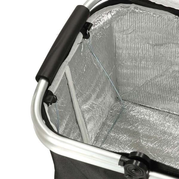 Sammenklappelig picnickurv med isolering, sort, 32L, termisk køletaske til udendørs brug Black