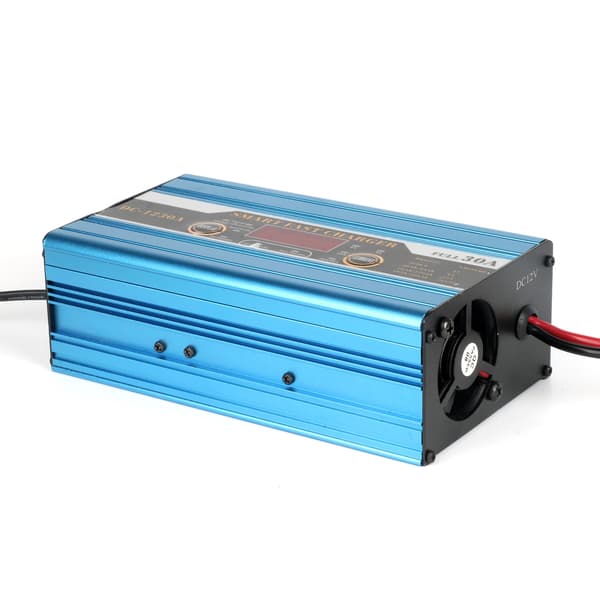 12V 30A Batterivedligeholdelsesoplader til bil og elbil med display Blue EU Plug