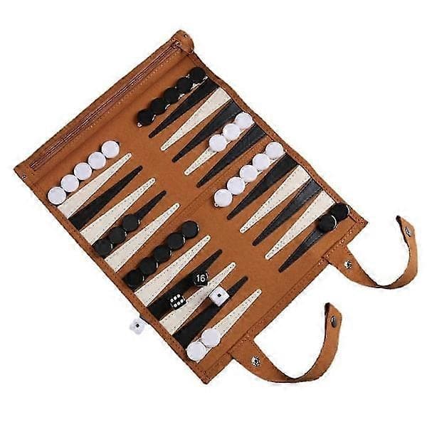 Backgammon bræt - Transportabelt backgammon sæt til voksne, rejsespil, voksen design, børn