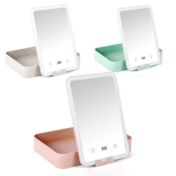 FD001 LED Dæmpbar Makeup Med Opbevaring Makeupboks Mint Green
