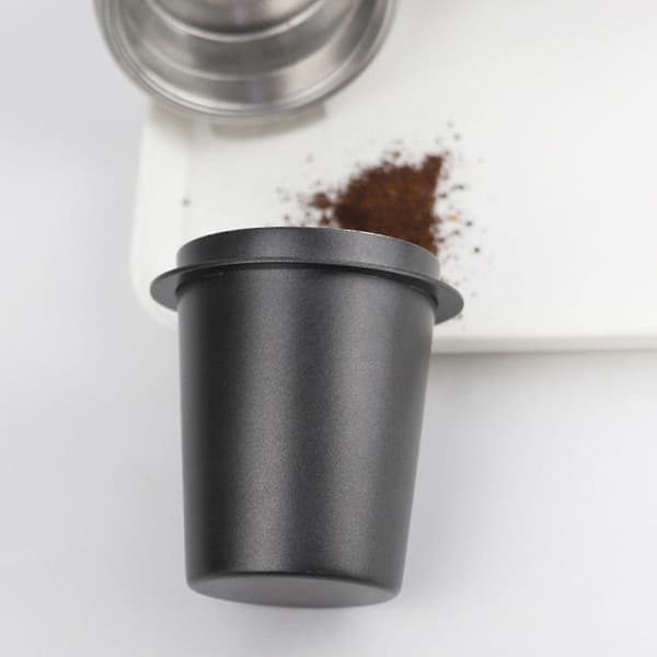 Kaffemålekop, målekoptilbehør i rustfrit stål, 58 mm sort Aquaforge