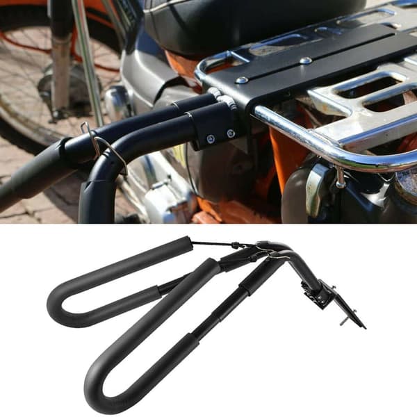Surfbrætsholder til knallert, scooter, cykel, aluminiumslegering, sort, universal montering
