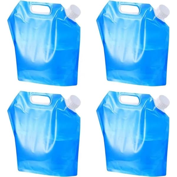 Hopfällbar vattenbehållare, 4-pack, 5 liter, vikbar dricksvattenbehållare för camping