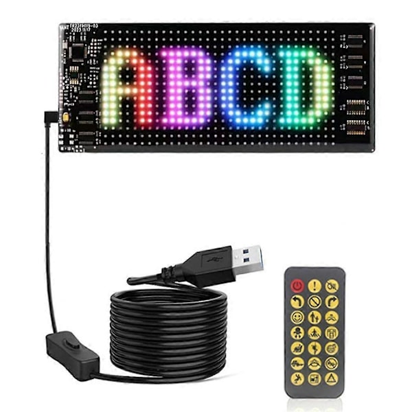 Led Matrix Display Bilpanel Flexibel Pixel Programmerbar Scrollande Reklam DIY Animation Text Matrix Panel RGB 16x32 Black