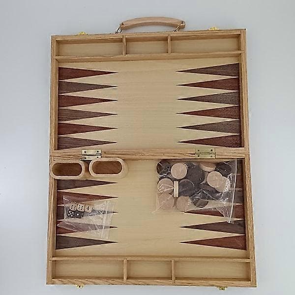 Avanceret Indlejret Træ Backgammon Brætspil. Klassisk Foldning