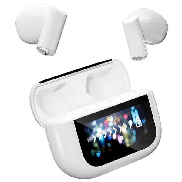 Hvite trådløse Bluetooth-ørepropper for Apple-enheter