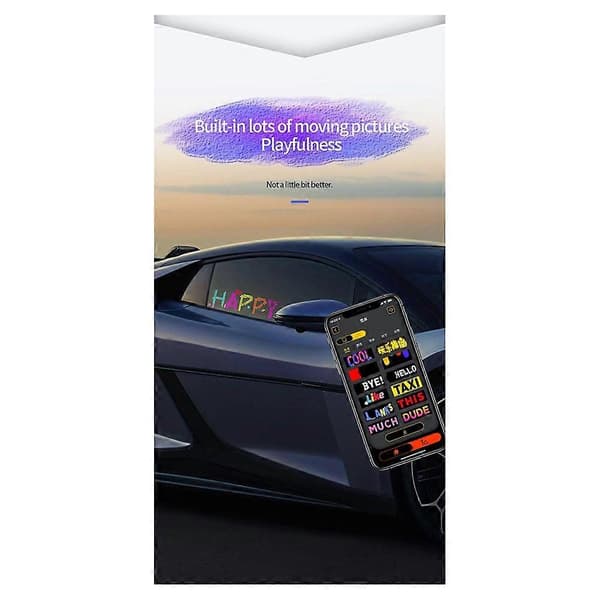 Led Matrix Display Bilpanel Flexibel Pixel Programmerbar Scrollande Reklam DIY Animation Text Matrix Panel RGB 20x64 Black