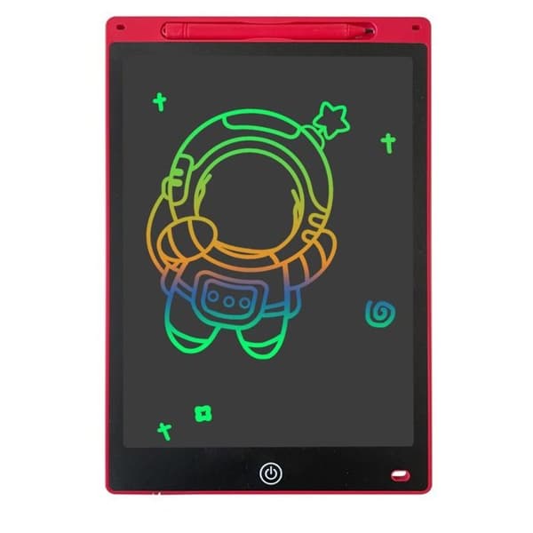 12-tommer digital skrivetablet, bærbar og sletbar, graffiti-design, LCD, rød