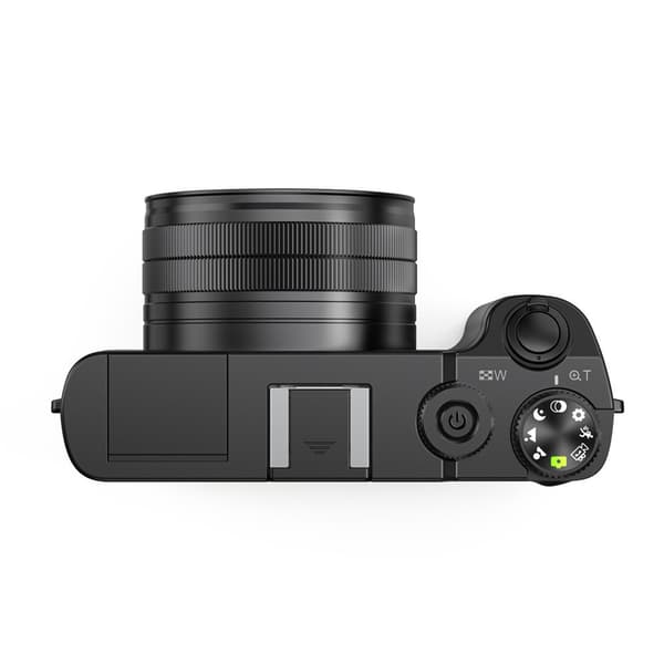 4K HD digitalkamera med dobbeltlinser og touchskærm, sort