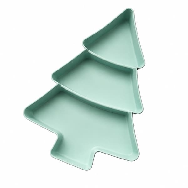 Plastfacktallrik, julgransform, snackbricka för nötter godisfrön, röd Blue Light