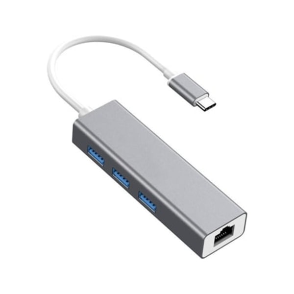 Type-C til rj45 Netværkskort Adapter (100 m - Grå)
