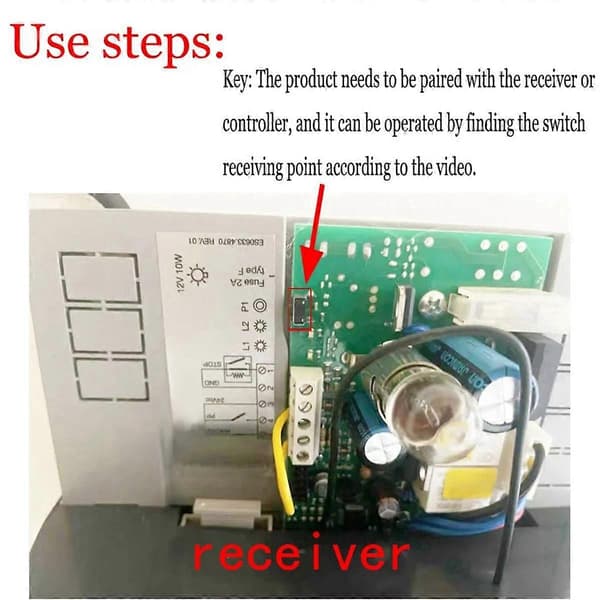 Garageport Fjernbetjening 433.92MHz Scroll Code Controller til Flor FL02RE FLO2R-S INTI ON2 ON4 ON2E ON4E Black