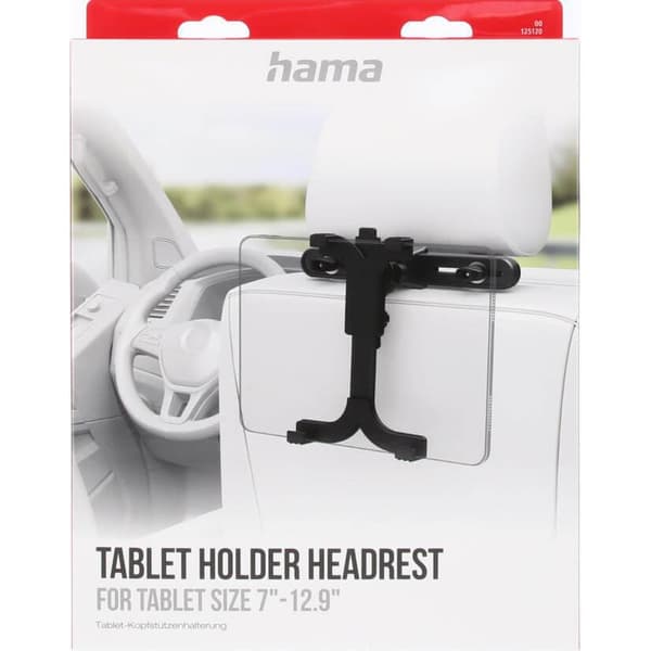 360 roterende bil nakkestøtte tablet holder til 7-12,9\" enheder, sort