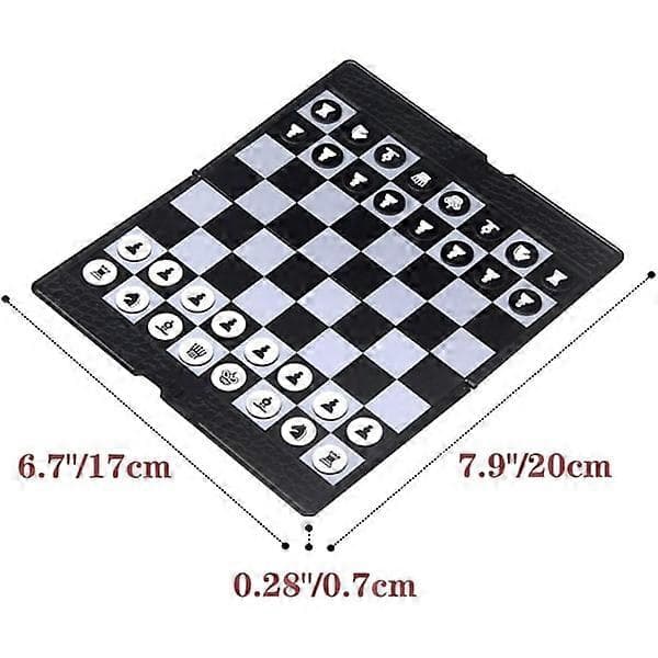 Schackplånboksset (20 cm) - Mini brädspel, hopfällbart magnetiskt reseschackbräde