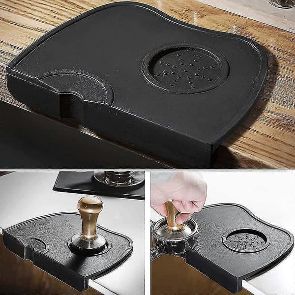 Silikone Espresso Måtte, Sort Gummi Kaffe Tamper Plade, Aquaforge Barista Tilbehør