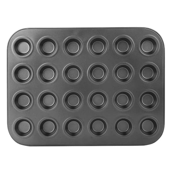 24-kopps muffins-, kake- og eggetertform i rustfritt stål med non-stick belegg