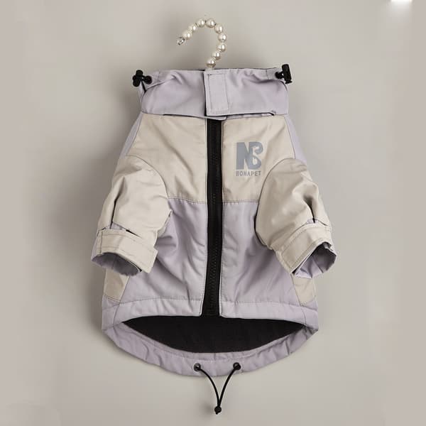 Kæledyr Hund Regnfrakke, Vandtæt Varm Jakke, Efterår Vinter, Teddy Mode, Blå Gul Gray M