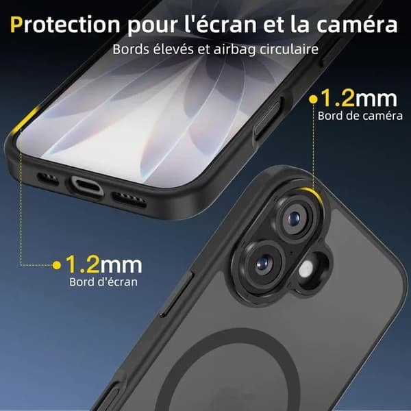Magnetisk deksel til iPhone 17 6.3\", kompatibel med MagSafe, svart