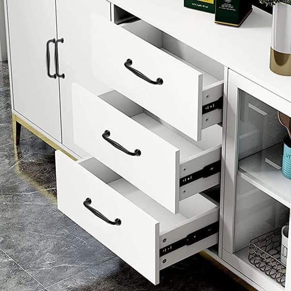 Pakke med 10 sorte aluminiumsmøbelgreb, 128 mm hulafstand