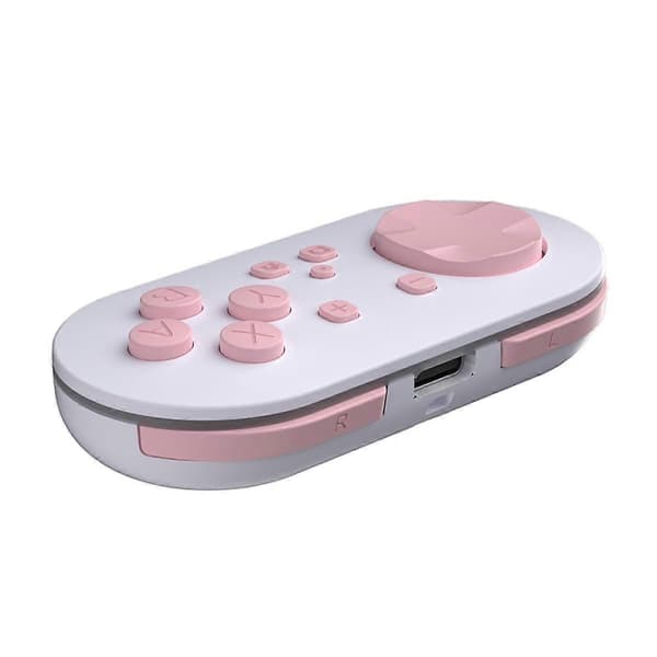 Mini Trådlös Handkontroll för Switch, Lite, OLED, , Android - LED-lampor, Förbättrad Spelupplevelse B White Pink