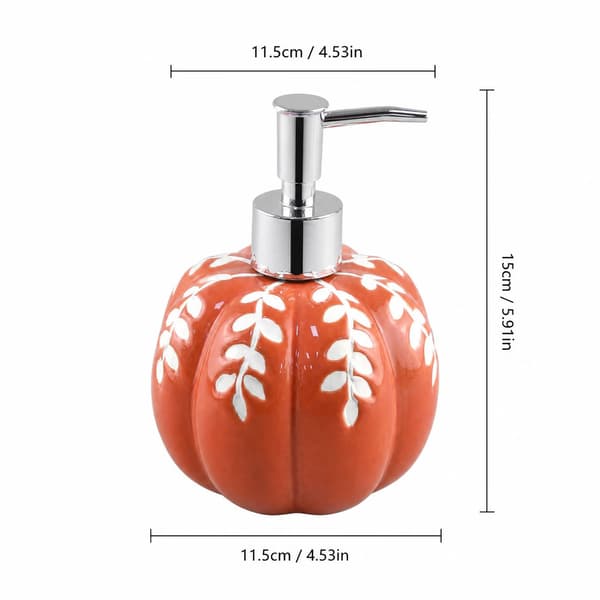 Keramisk græskar sæbedispenser, orange, Halloween efterårs badeværelsesindretning, genopfyldelig håndsæbe