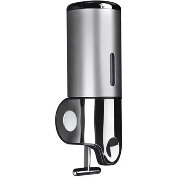 Väggmonterad tvåldispenser, silver, 500 ml, rostfritt stål och plast, läckagesäker