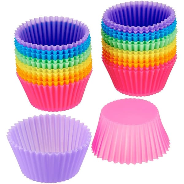 24-pack återanvändbara bakformar i silikon, non-stick kakformar